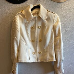 Luca Luca Cream Double-Breasted Jacket